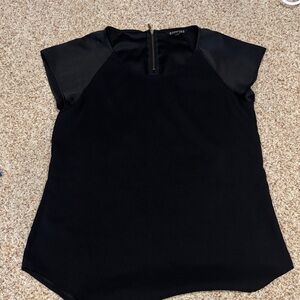 Express top EUC size small black with satin like sleeves